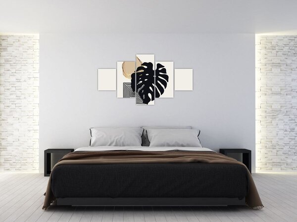 Obraz - Abstrakce s tropickými listy N⁰2 (125x70 cm)