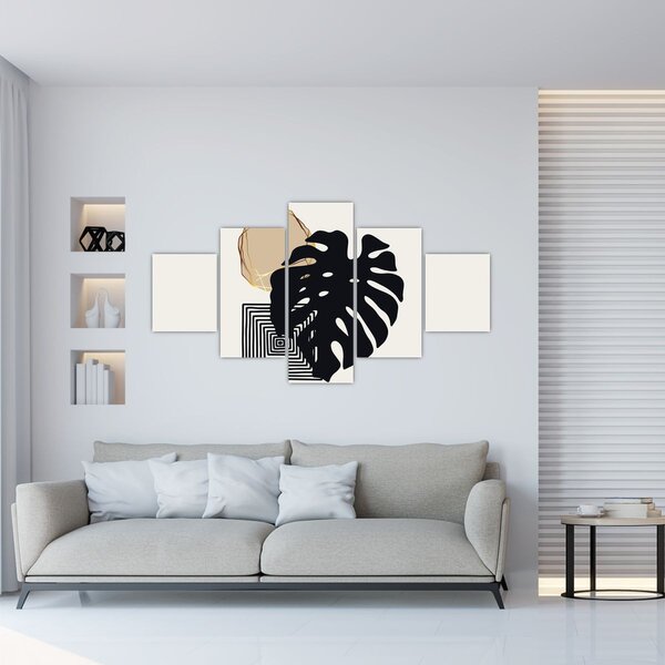 Obraz - Abstrakce s tropickými listy N⁰2 (125x70 cm)