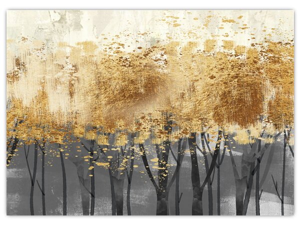 Obraz - Zlaté stromy (70x50 cm)