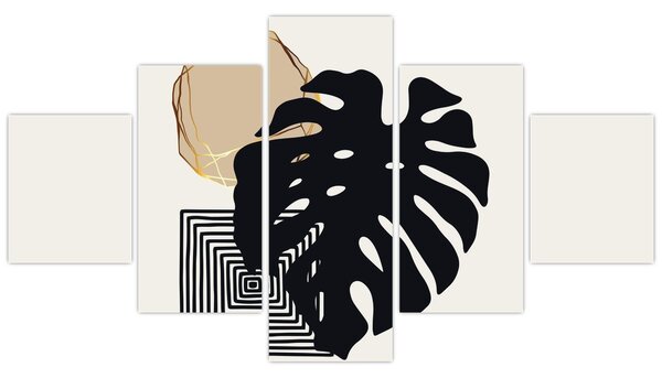 Obraz - Abstrakce s tropickými listy N⁰2 (125x70 cm)