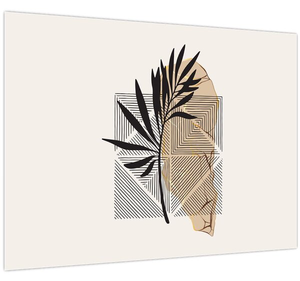 Obraz - Abstrakce s tropickými listy N⁰1 (70x50 cm)
