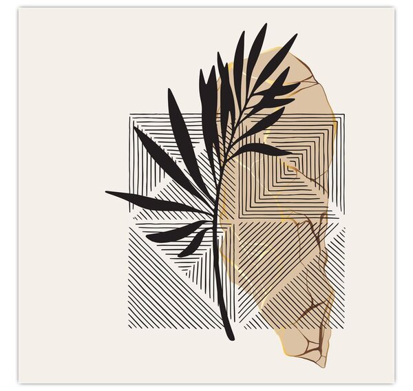Obraz - Abstrakce s tropickými listy N⁰1 (30x30 cm)