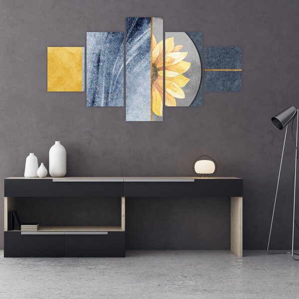 Obraz - Tvary a květ (125x70 cm)