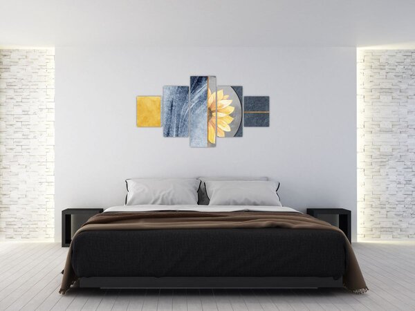 Obraz - Tvary a květ (125x70 cm)