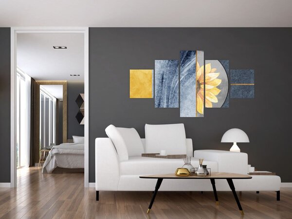 Obraz - Tvary a květ (125x70 cm)