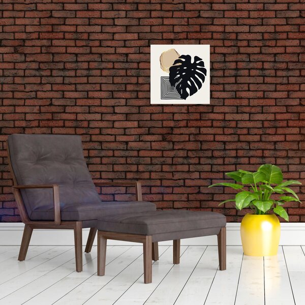Obraz - Abstrakce s tropickými listy N⁰2 (30x30 cm)