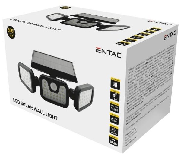 Venkovní solární světlo LED s čidlem pohybu 15W 600lm, denní