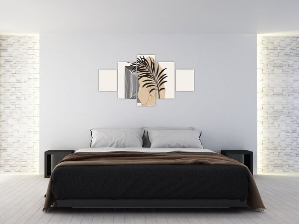 Obraz - Abstrakce s tropickými listy N⁰3 (125x70 cm)