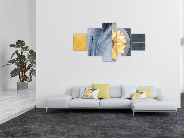 Obraz - Tvary a květ (125x70 cm)