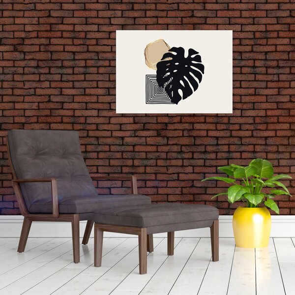 Obraz - Abstrakce s tropickými listy N⁰2 (70x50 cm)