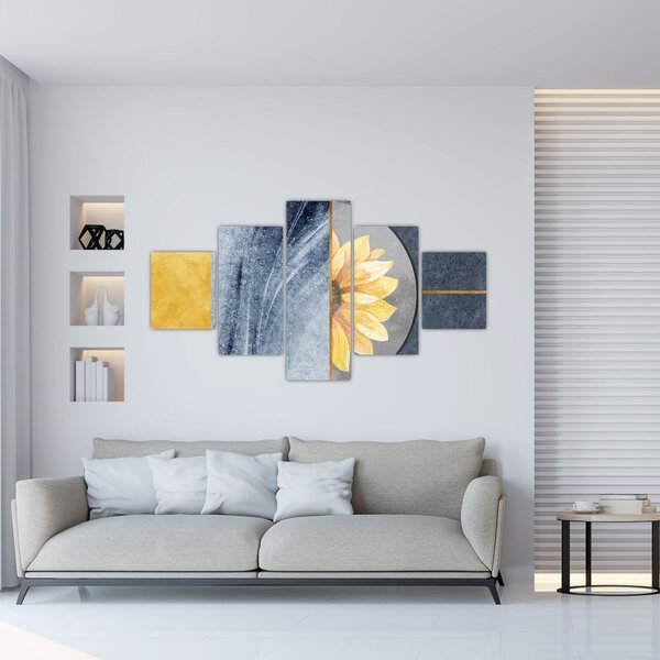Obraz - Tvary a květ (125x70 cm)