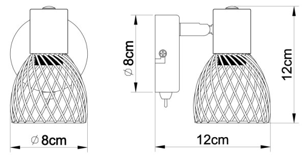 Globo - Nástěnné bodové svítidlo TEXAS 1xE14/40W/230V