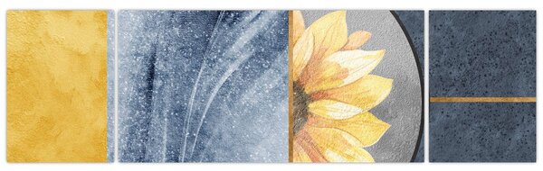 Obraz - Tvary a květ (170x50 cm)