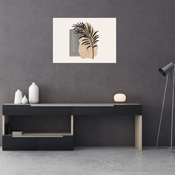 Obraz - Abstrakce s tropickými listy N⁰3 (70x50 cm)