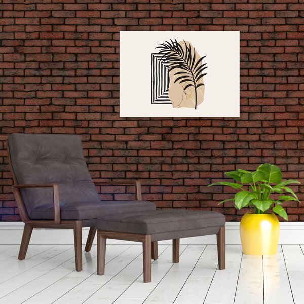 Obraz - Abstrakce s tropickými listy N⁰3 (70x50 cm)