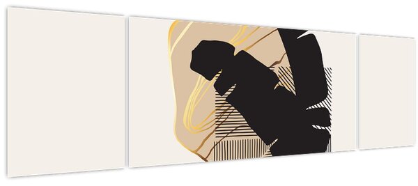 Obraz - Abstrakce s tropickými listy N⁰4 (170x50 cm)