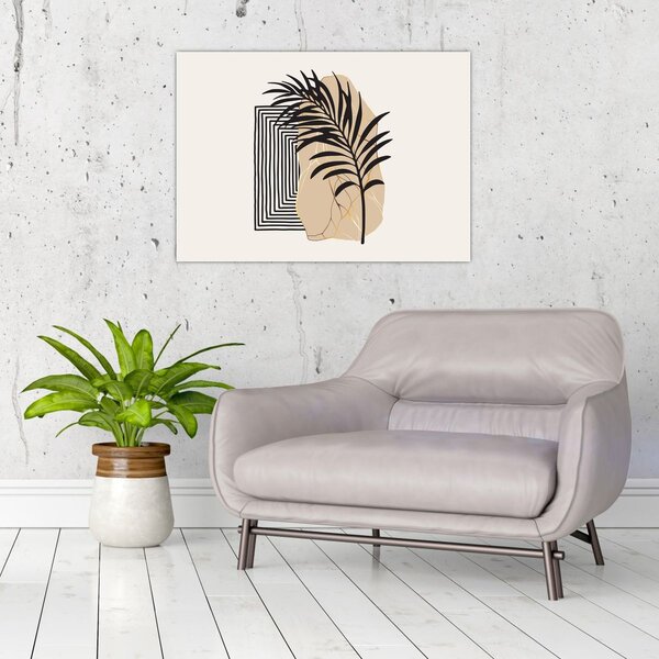 Obraz - Abstrakce s tropickými listy N⁰3 (70x50 cm)