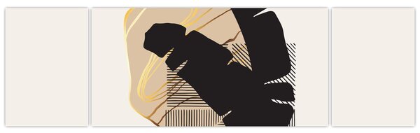 Obraz - Abstrakce s tropickými listy N⁰4 (170x50 cm)