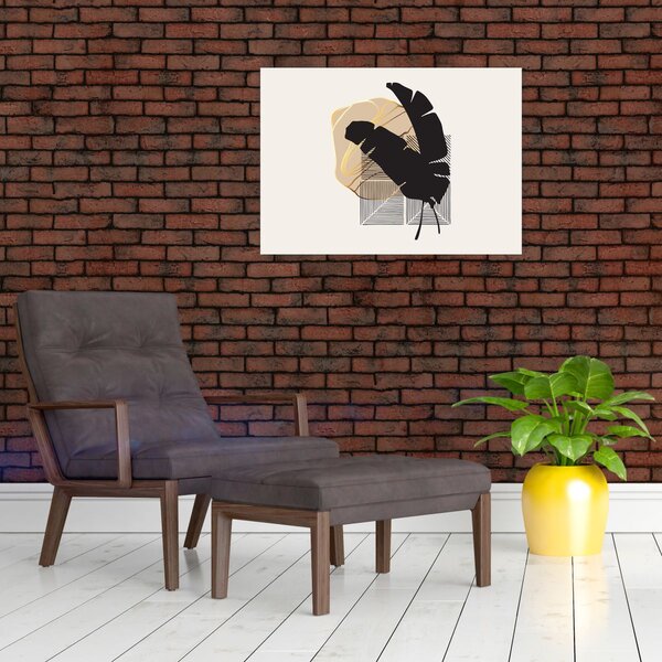 Obraz - Abstrakce s tropickými listy N⁰4 (70x50 cm)