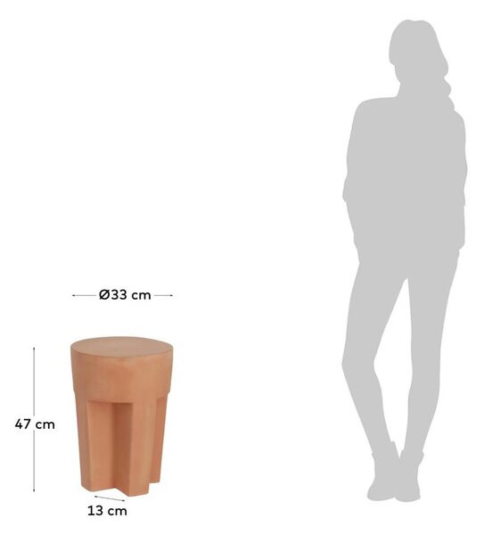 Terakotový odkládací stolek Kave Home Vilena, ⌀ 33 cm