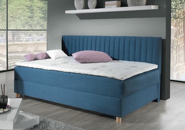 Postel boxspring s úložným prostorem NOVO - dlouhé čelo, 120x200cm