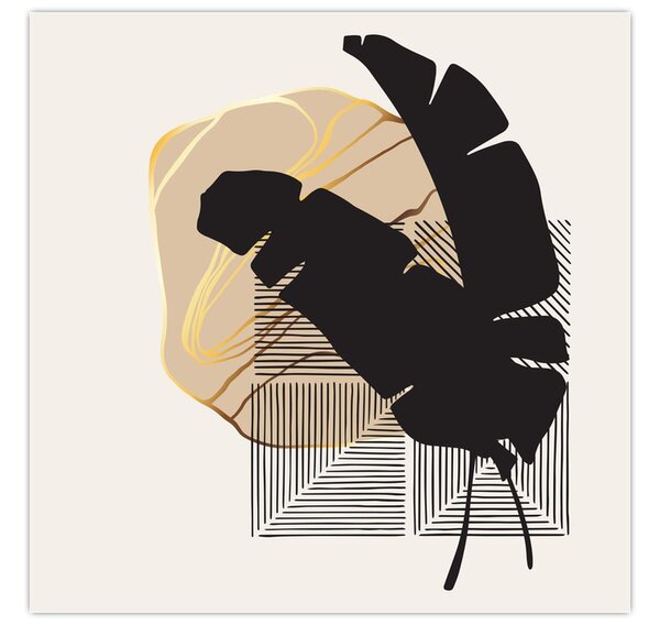 Obraz - Abstrakce s tropickými listy N⁰4 (30x30 cm)