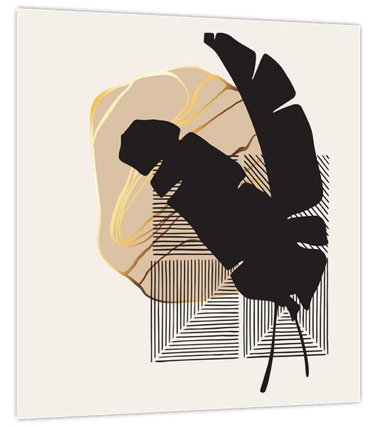 Obraz - Abstrakce s tropickými listy N⁰4 (30x30 cm)
