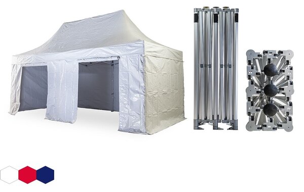 Nůžkový párty stan 3x6 m TENTino BH EXTREME PVC EXTRA HIGH ROOF Barva opláštění (Zvolte variantu): 1A - BÍLÁ