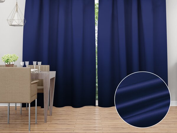 Biante Saténový závěs LUX-039 Námořnická modrá 140x190 cm