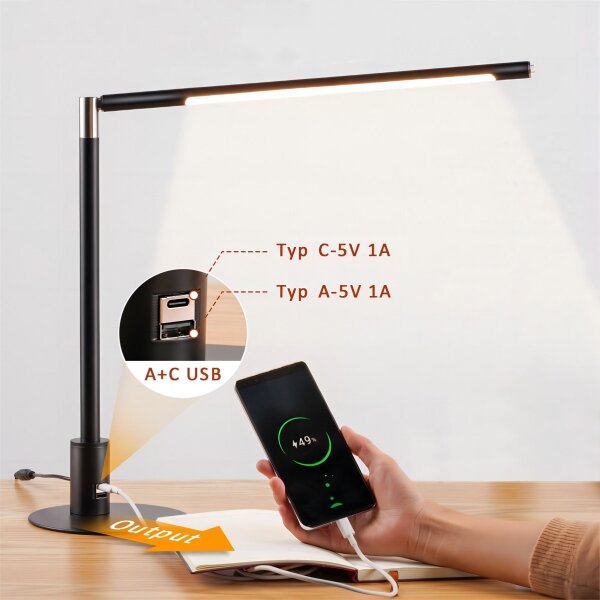 Brilagi - LED Stmív. dotyková stolní lampa s USB porty VARIO LED/7W/230V CRI 96