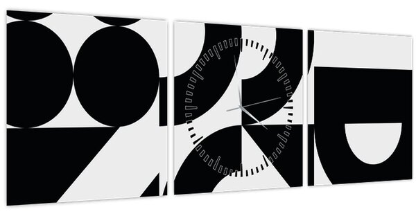 Obraz - Geometrická abstrakce N⁰2 (s hodinami) (90x30 cm)