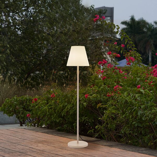 Lucande Terasové svítidlo Jaimy, béžová barva, kov, 150 cm, E27, Krémová / jantar, Plast, Moderní
