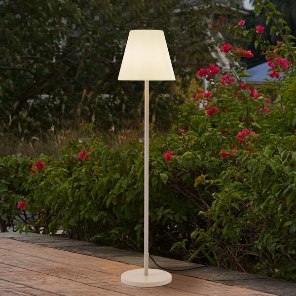 Lucande Terasové svítidlo Jaimy, béžová barva, kov, 150 cm, E27, Krémová / jantar, Plast, Moderní