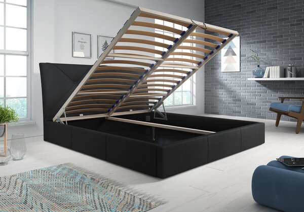 Čalouněná postel KARO rozměr 90x200 cm Bílá eko-kůže