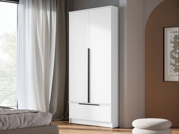 Šatní skříň Aroksi 2D, Barva: bílá 5903211517198