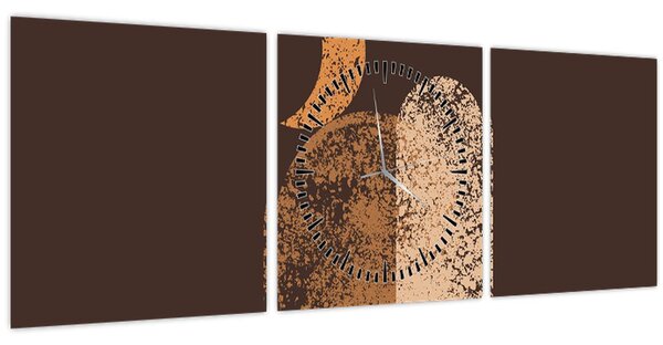 Obraz - Oranžové oblouky N⁰2 (s hodinami) (90x30 cm)