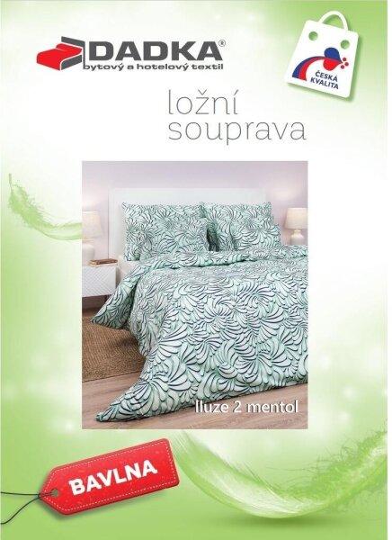 DADKA Bavlněné povlečení Iluze 2 mentolové 140x200, 70x90 cm