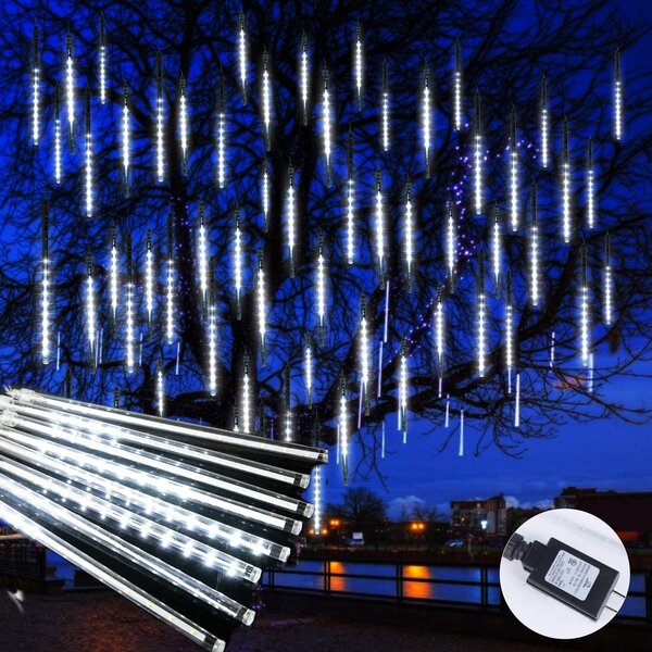 Vánoční LED kapající rampouchy - 8ks, 20cm, různé barvy na výběr Barva: Teplá bílá