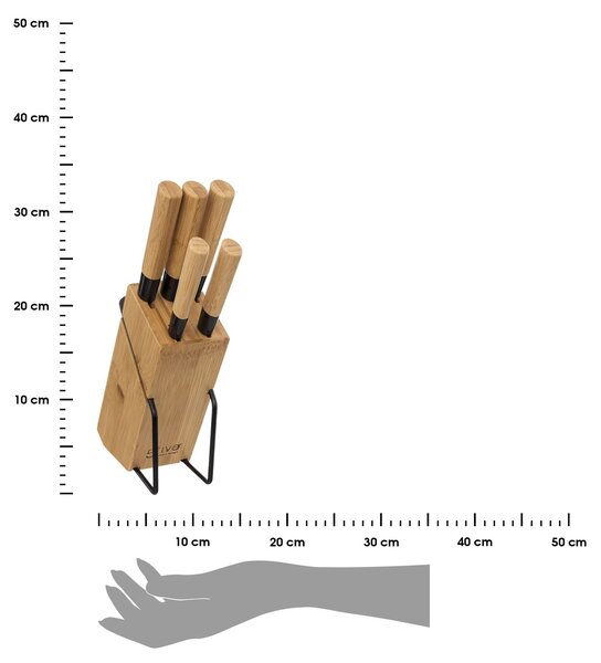 Sada nožů ve stojanu Bamboo 5ks