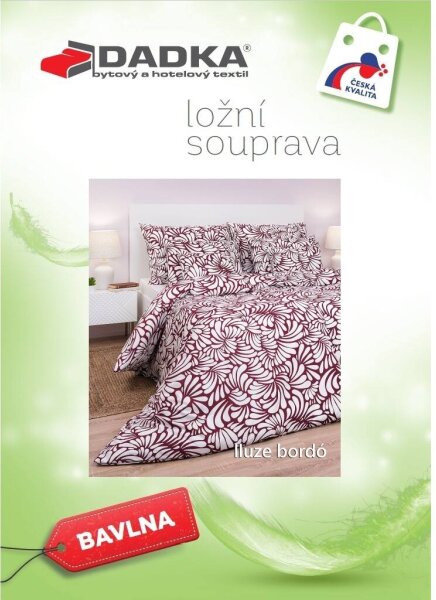 DADKA Bavlněné povlečení Iluze bordó 140x200, 70x90 cm