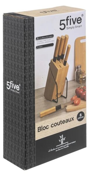 Sada nožů ve stojanu Bamboo 5ks