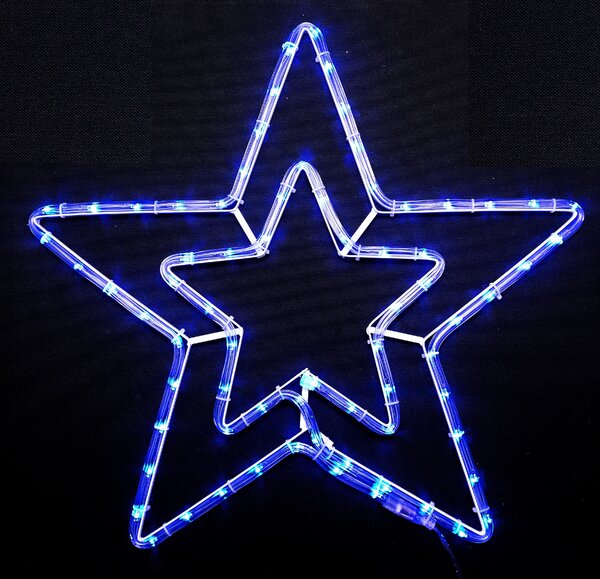 Vánoční LED dekorace, hvězda, blikající, 52cm, různé barvy Barva: Modrá