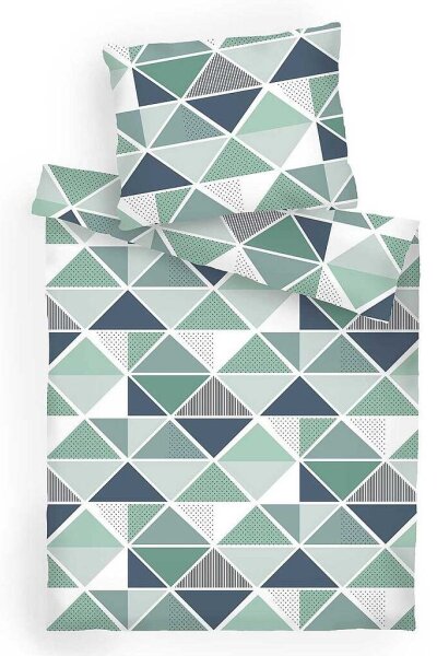 DADKA Bavlněné povlečení Pyramidy mentolové 140x200, 70x90 cm