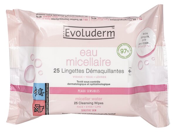 Evoluderm Micelární odličovací ubrousky pro citlivou pleť, 25 ks