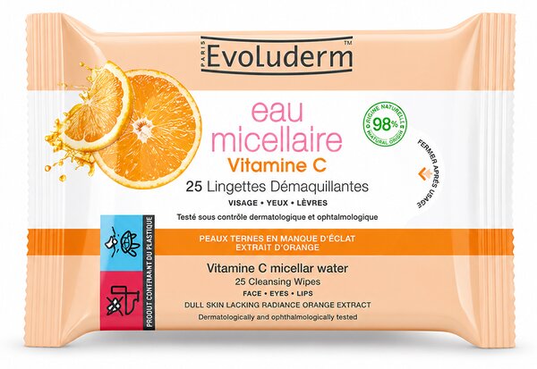 Evoluderm Micelární odličovací ubrousky s vitamínem C, 25 ks