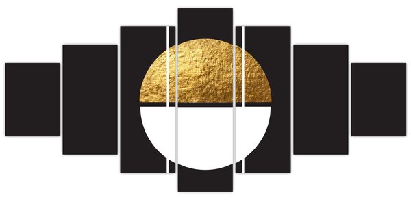 Obraz - Abstrakce zlatá a černá N⁰1 (210x100 cm)