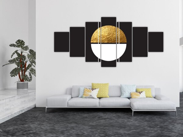 Obraz - Abstrakce zlatá a černá N⁰1 (210x100 cm)