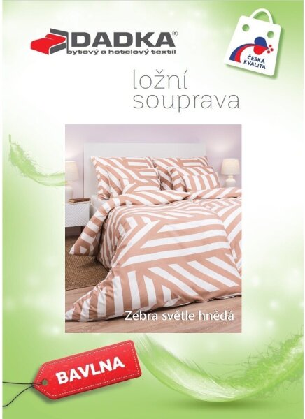 DADKA Bavlněné povlečení Zebra světle hnědé 140x200, 70x90 cm