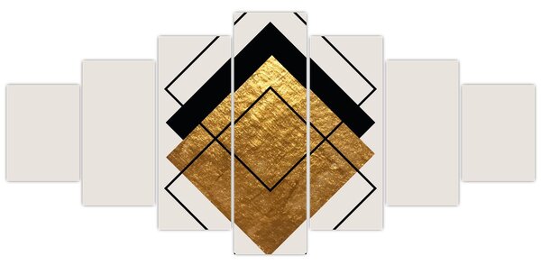 Obraz - Abstrakce zlatá a bílá N⁰1 (210x100 cm)
