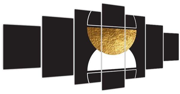 Obraz - Abstrakce zlatá a černá N⁰2 (210x100 cm)